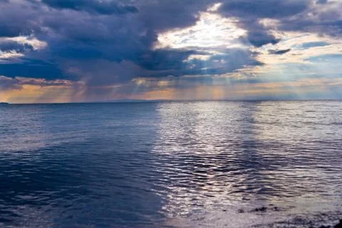 Sea sunset Stock Photos
