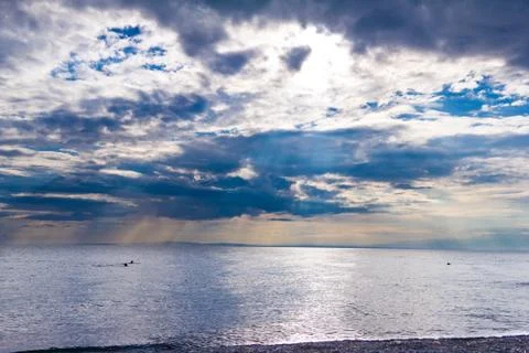 Sea sunset Stock Photos