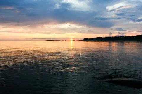 Sea sunset Stock Photos