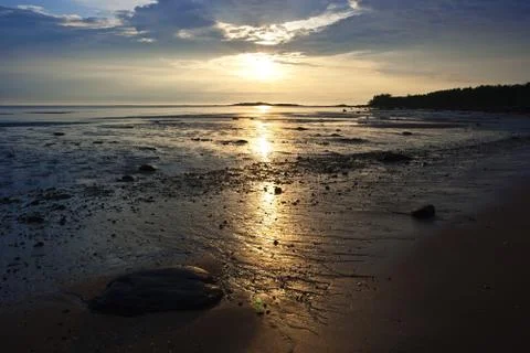 Sea sunset Stock Photos