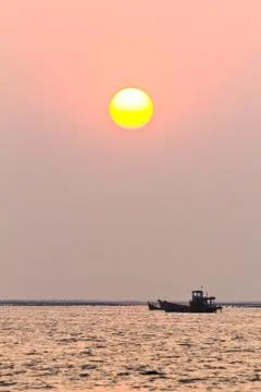 Sea sunset Stock Photos