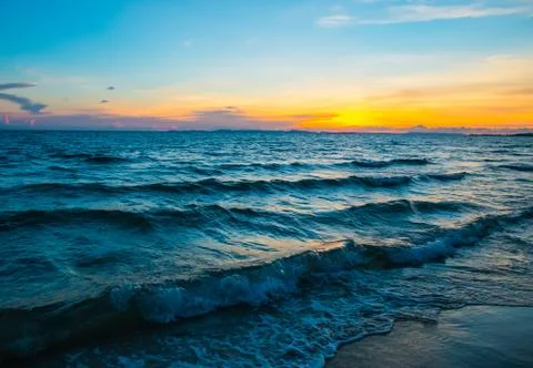 Sea sunset Stock Photos