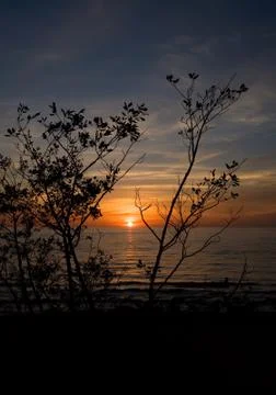Sea sunset Stock Photos
