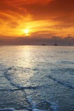 Sea sunset Stock Photos