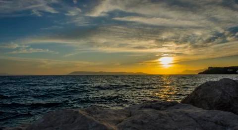 Sea sunset Stock Photos