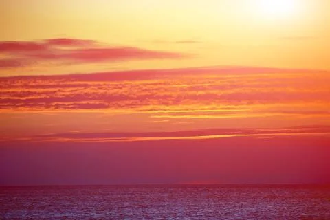 Sea at the sunset Stock Photos