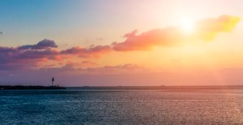 Sea sunset Stock Photos