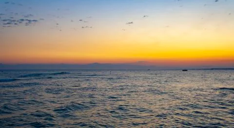 The sea at sunset Foto stock
