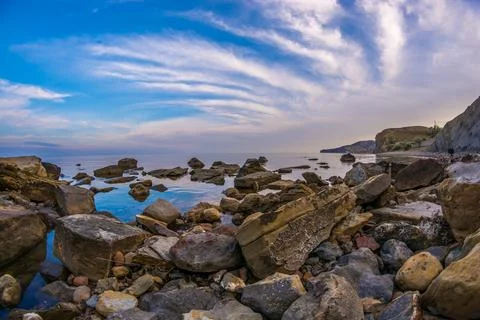 Sea sunset Stock Photos