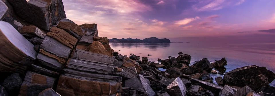 Sea sunset Stock Photos
