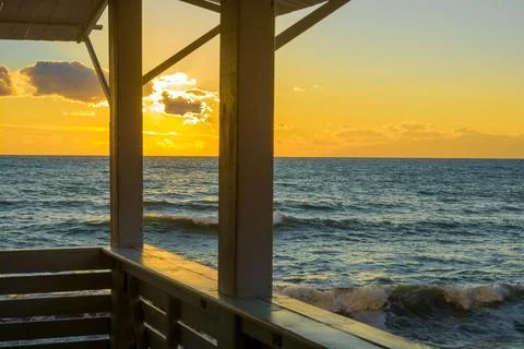 Sea at sunset Stock Photos