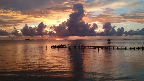 Sea sunset on the sea Video stock 124333649