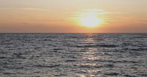 Sea sunset with sun reflection on waves. Natural background 4K Stock Footage 116471730