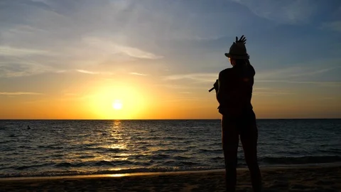 Sea sunset time Stock Footage 97784309