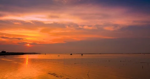 Sea sunset Time lapse Stock Footage 99687472