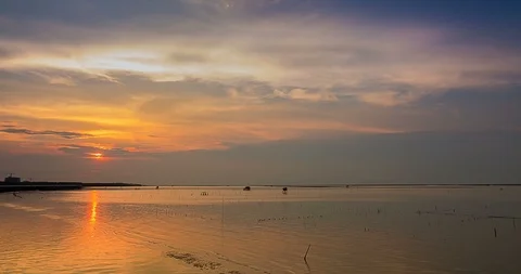 Sea sunset Time lapse Video stock 99687849