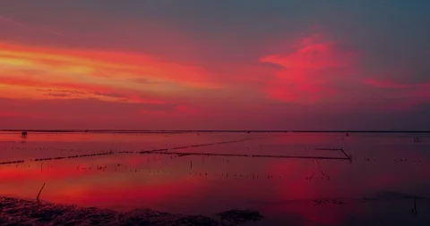 Sea sunset Time lapse Video stock 99687947