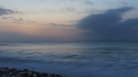Sea sunset time lapse with many clouds on the sky 스톡 동영상 64795420