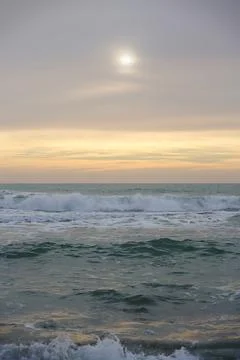 The sea before sunset time Stock Photos