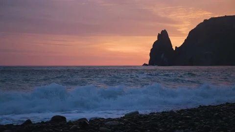Sea sunset wave. Stock Footage 234485826