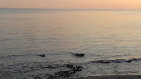 Sea Sunset waves soothing background Stock Footage 71765693