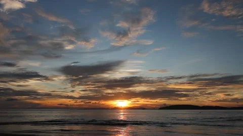 Sea at sunset. wide screen Stock Footage 56838209