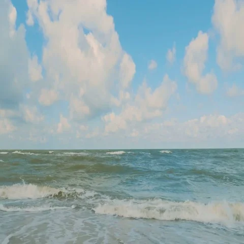 Sea surf on a cloudy day Stock Footage 69517823