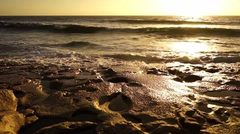Sea surf on the rocks in the area  La Pared  on Fuerteventura 库存影片 54239322