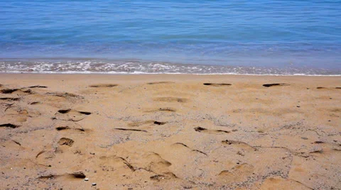 Sea surf at sandy beach Stock Footage 39934378