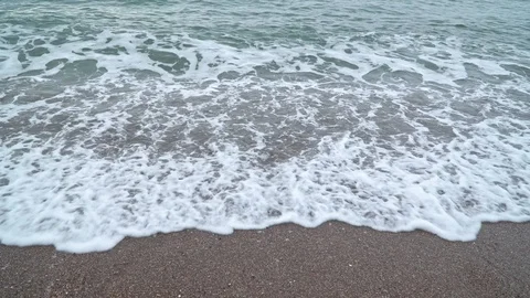 Sea surf on a sandy beach Stock Footage 120640819