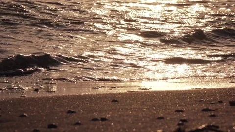 Sea surf at sunset 스톡 동영상 80380706