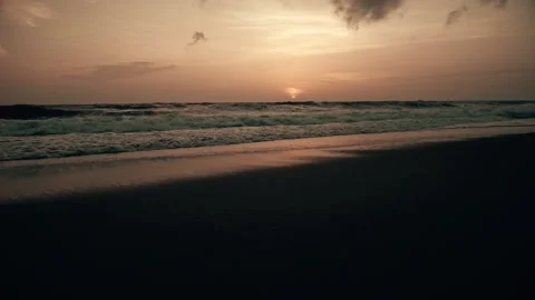 Sea surf at sunset Stock Footage 96103687