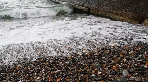 Sea surf  with waves from inside Stock Footage 52892865