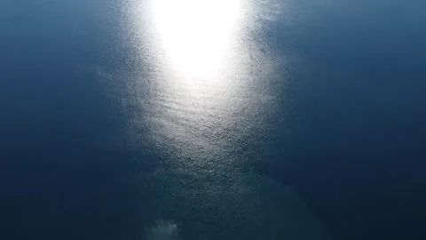Sea surface, aerial drone view. Sun reflection on water surface. Stock Footage 285269459