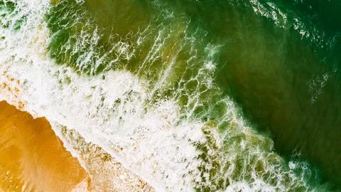 Sea surface aerial view,Bird eye view photo of waves and water surface text.. Stock-Fotos