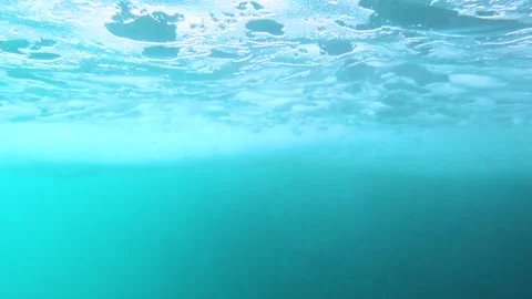 Sea Surface and Bubbles Underwater View Stock Footage 146327340