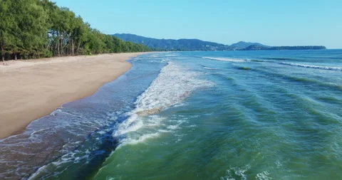 Sea surface background, Waves crashing Foaming and Splashing in the ocean,Beach  Stock Footage 333623749