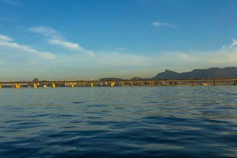Sea surface, bridge. Stock Photos