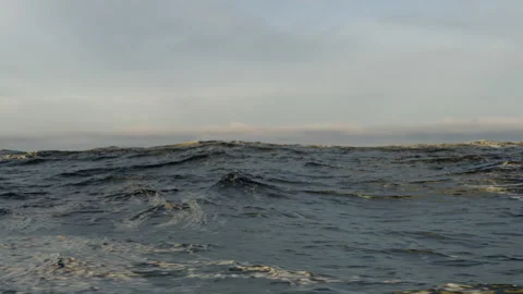 Sea ​​surface in the evening. 3d animation of the sea in the evening Stock Footage 340801454