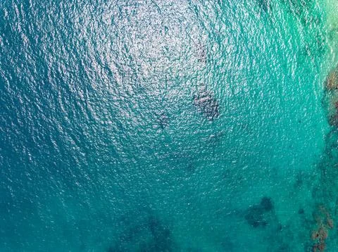 Sea surface ocean waves background,Top view ocean sea water texture backgroun Stock Photos