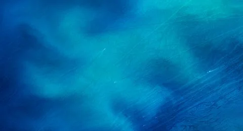 Sea surface pattern aerial view photo from space, planktons, turquoise ocean Foto stock