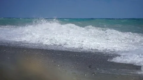 Sea surface shot with static cam, beautiful waves, seamless loop, high Stock-Footage 80109291