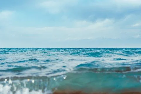 Sea surface summer wave background. Natural tropical water Paradise. Cube nature Stock Photos