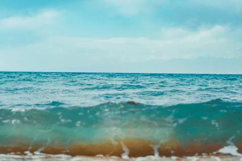 Sea surface summer wave background. Natural tropical water Paradise. Cube nature Foto stock
