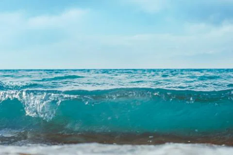 Sea surface summer wave background. Natural tropical water Paradise. Cube nat Stock Photos