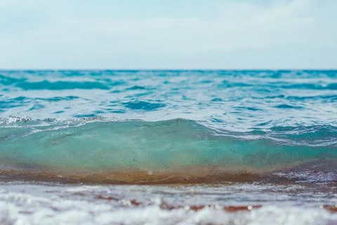 Sea surface summer wave background. Natural tropical water Paradise. Cube nat Stock Photos