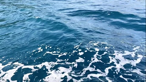 Sea Surface with Waves and Foam. View from above Stock Footage 159745175