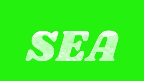 Sea text with sea waves texture, 3D animation on green screen. Stock Footage 278912330