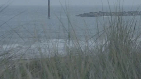 Sea Through Dunes Stock Footage 84058731