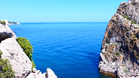 Sea through the rocks Stock Footage 131880745